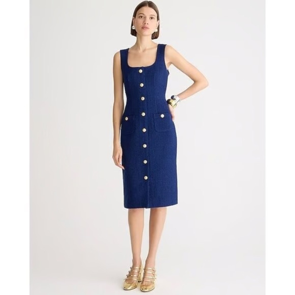 J. Crew Blue Sophia Midi Dress